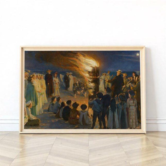 Poster MidSummer Eve Bonfire on Skagen Beach, P.S.Krøyer (Criador carregado)