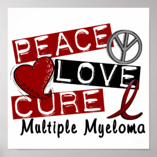Póster Mieloma múltiplo da cura do amor da paz