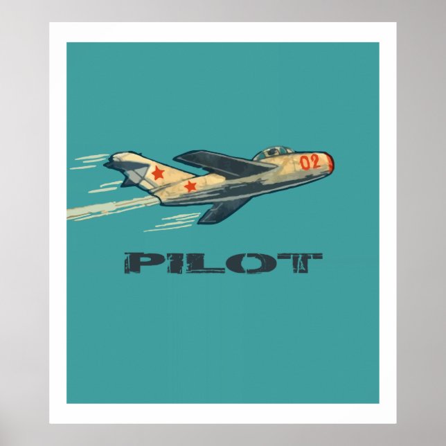 Poster MIG PILOT (Vintage Russian Candy wrapper de 1960) (Frente)