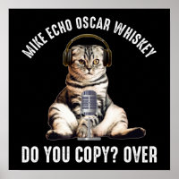Mike Echo Oscar Whiskey Ham Radio Cat