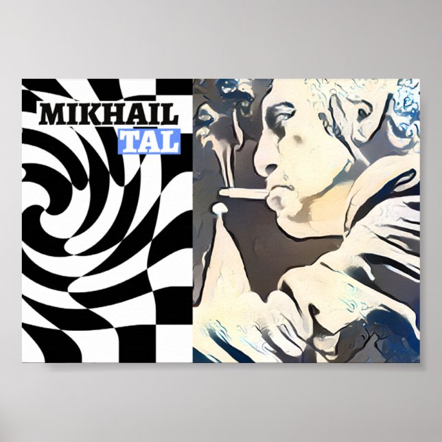 Poster Mikhail Tal. Jogador de xadrez (Frente)