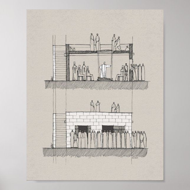 Poster Milagre Paralítico - Jesus Curando o Paralítico (Frente)