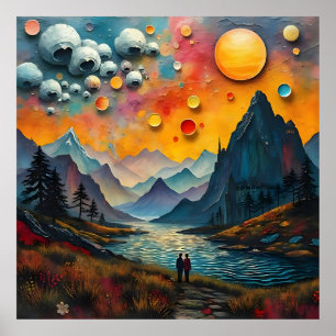 Poster Milagres eternos de paisagens alienígenas fantásti