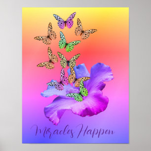 Poster Milagres Hibiscus Butterflies Inspiration
