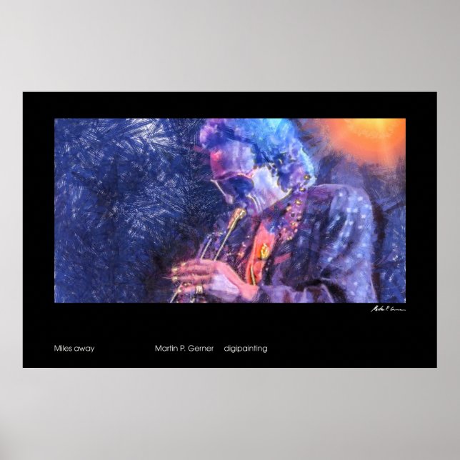 Poster Miles away (Miles Davis painting) (Frente)