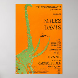 Poster Miles Davis / Gil Evans no concerto de Carnegie Ha