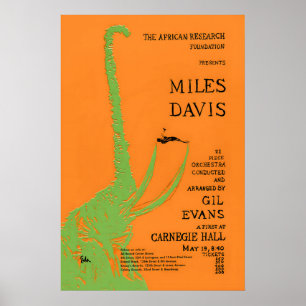 Poster Miles Davis - Gil Evans pôster de jazz - No Carneg