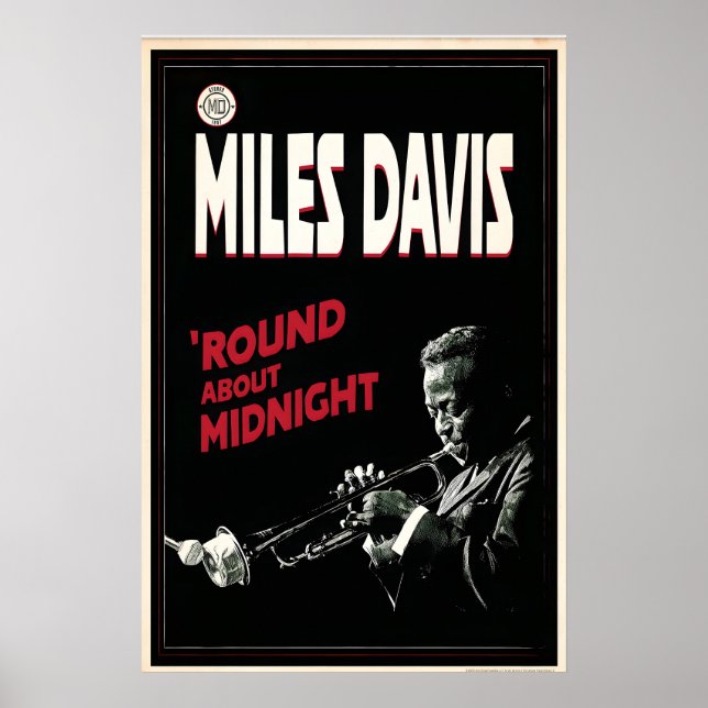 Poster Miles Davis 'Round About Midnight Gráfico (Frente)
