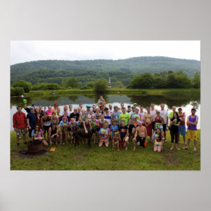 Póster Milha da lagoa foto de 4 grupos