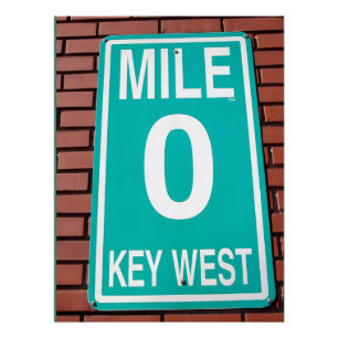 Póster milha marcador zero - chave oeste florida