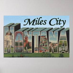 Póster Milhas da cidade, Montana