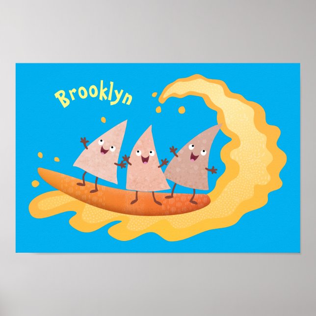 Poster Milhas de nachos, batatas fritas, canecas, surf (Frente)