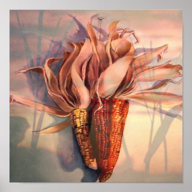 Póster Milho no pôr do sol (Frente)