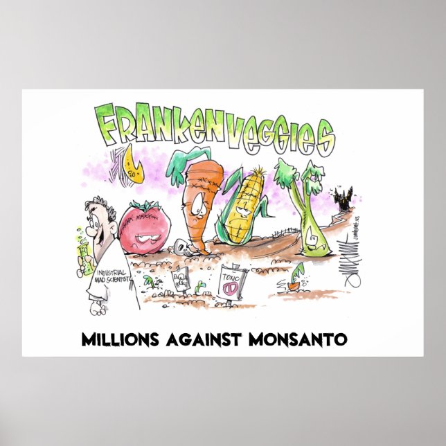 Póster Milhões Contra A Monsanto Franken Veggies (Frente)