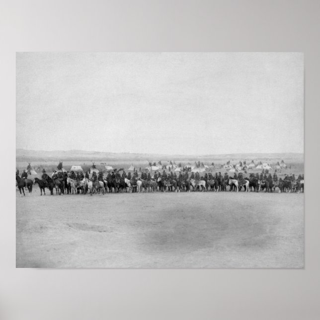 Poster Militares com 70 escuteiros índios Lakota (Frente)