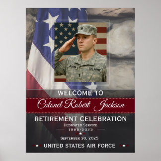 Poster Military Retirement Welcome Sign