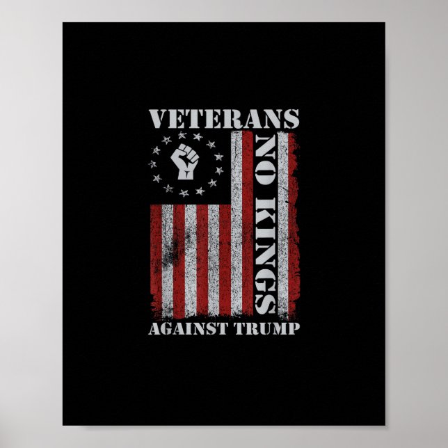 Poster Military Veterans Protest Flag Patriotic Freedom (Frente)