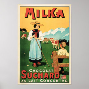 Poster MILKA CHOCOLAT SUCHARD Swiss milk Chocolate Advert