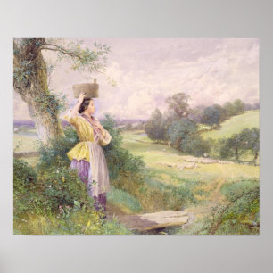 Póster Milkmaid, 1860 (c/c no papel)