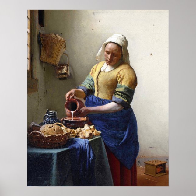 Póster Milkmaid, c.1658-60 (óleo na canvas) (Frente)