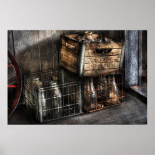 Poster Milkman - garrafas em umas caixas