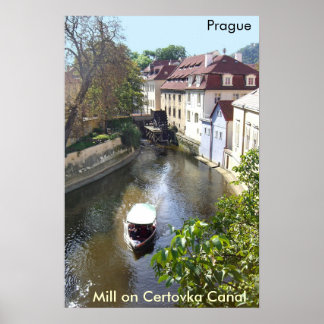 Póster Mill no Canal de Certovka, Praga.
