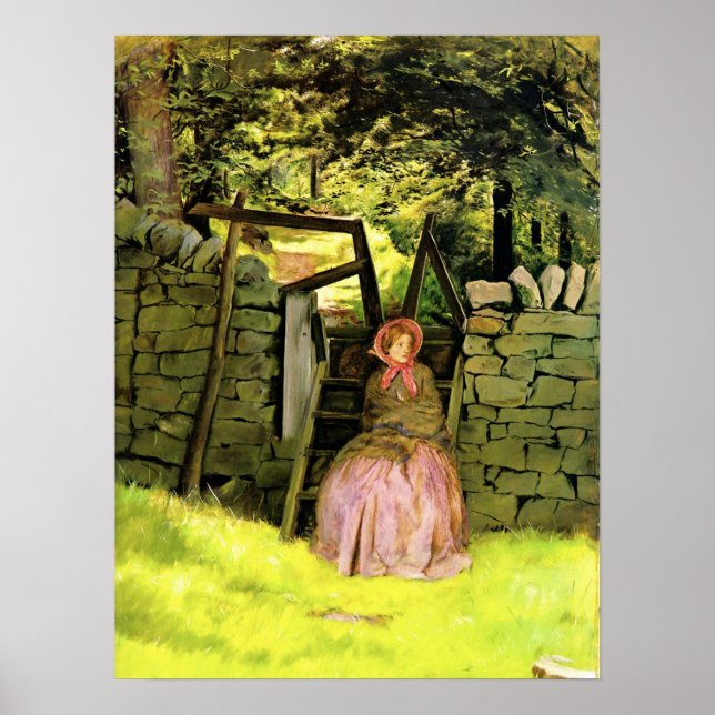 Poster Millais - Esperando 1854 (Frente)