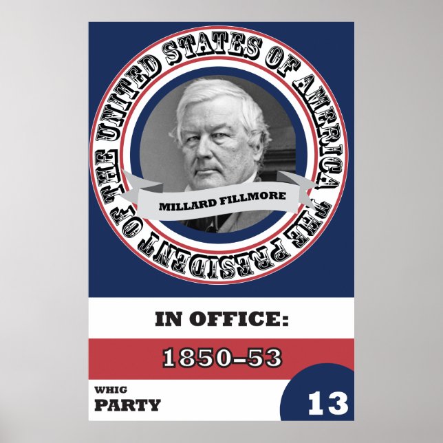 Póster Millard Fillmore - História Presidencial (Frente)