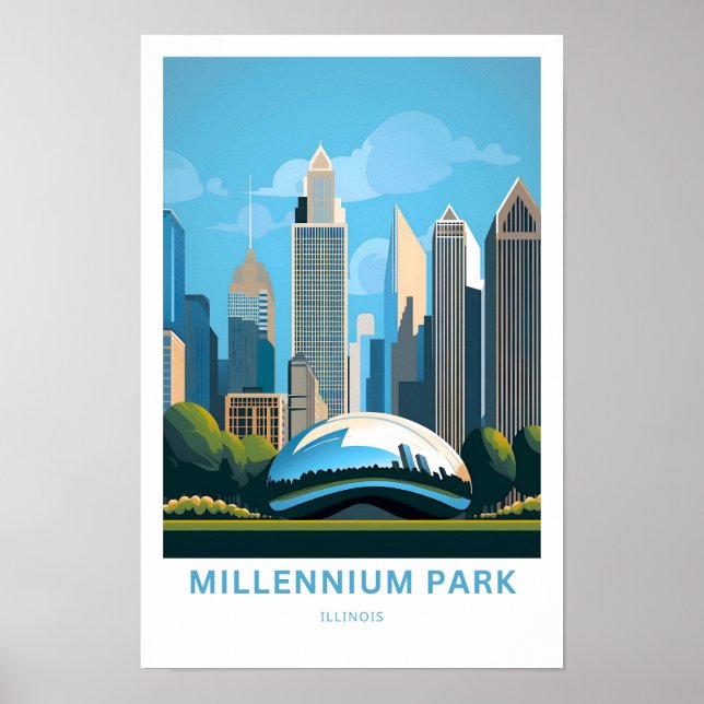 Poster Millennium Park Illinois Travel Print (Frente)