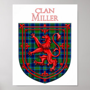 Poster Miller Tartan Scottish Xadrez Lion Rampant