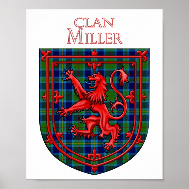 Poster Miller Tartan Scottish Xadrez Lion Rampant (Frente)