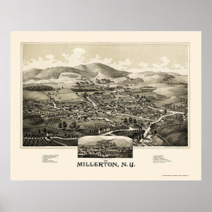 Poster Millerton Com Irondale, Novo Mapa Panorâmico - 188