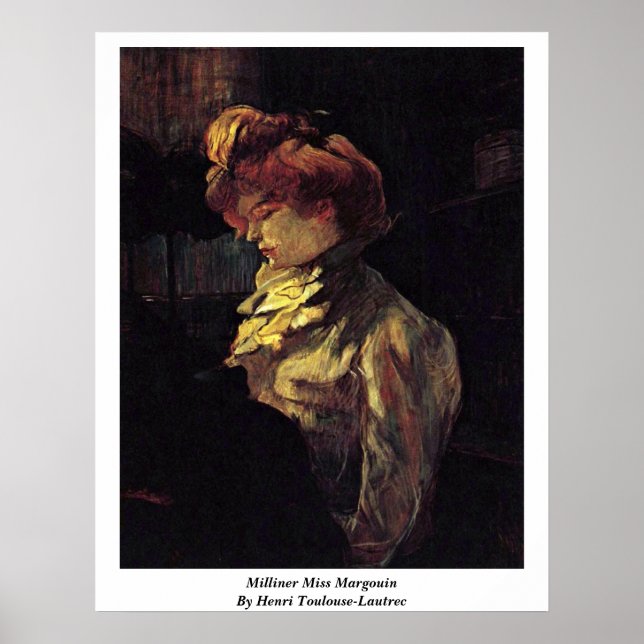 Poster Milliner Miss Margouin Por Henri Toulouse-Lautrec (Frente)