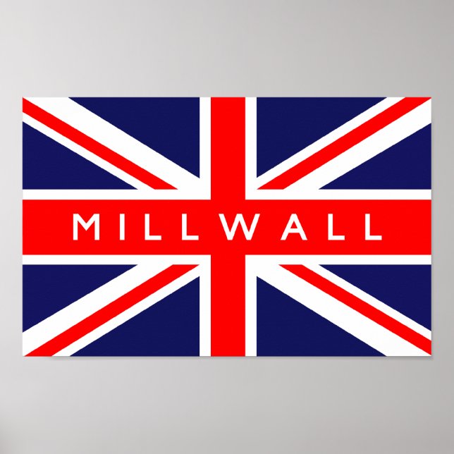 Poster Millwall UK Flag (Frente)