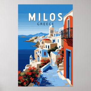 Poster Milos Grécia Viagem Arte Vintage