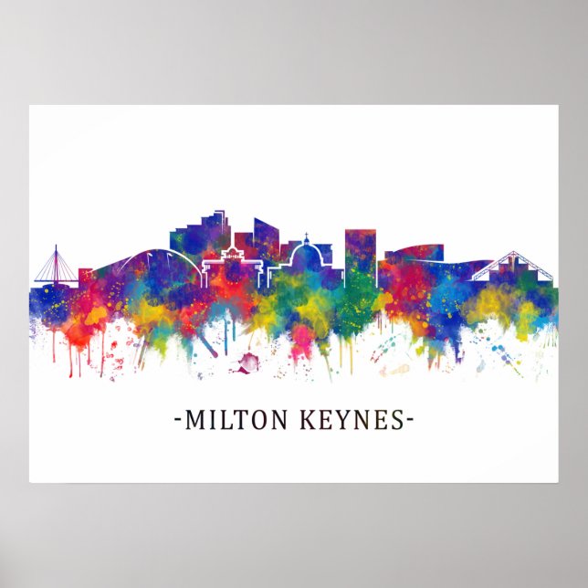 Poster Milton Keynes England Skyline (Frente)