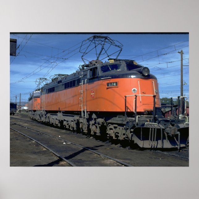 Póster Milwaukee Road boxcab, elétrico #E34A_Trains (Frente)