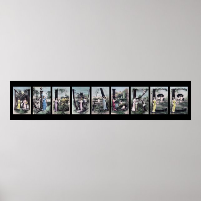 Poster MILWAUKEE Vintage - Alphabet - Letra name Art (Frente)