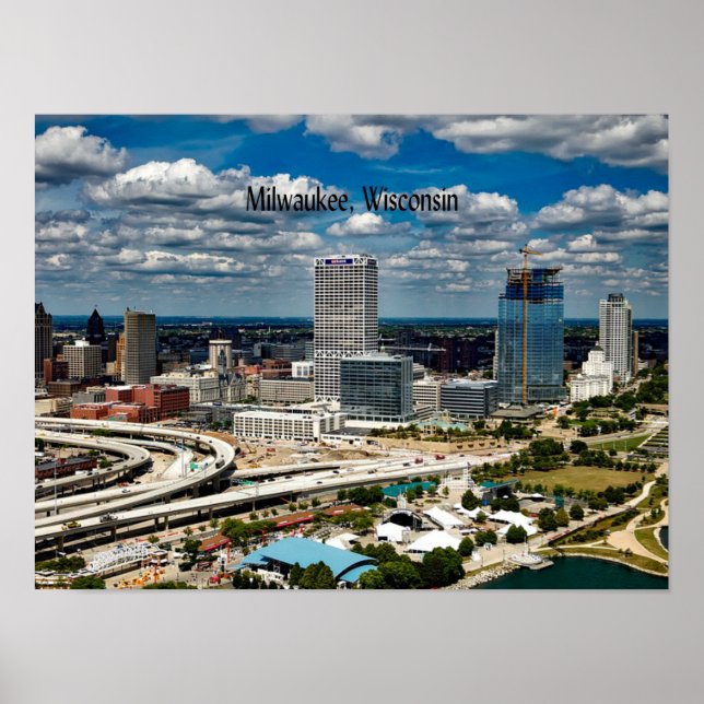 Poster Milwaukee, Wisconsin cityscape (Frente)