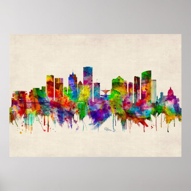 Poster Milwaukee Wisconsin skyline (Frente)