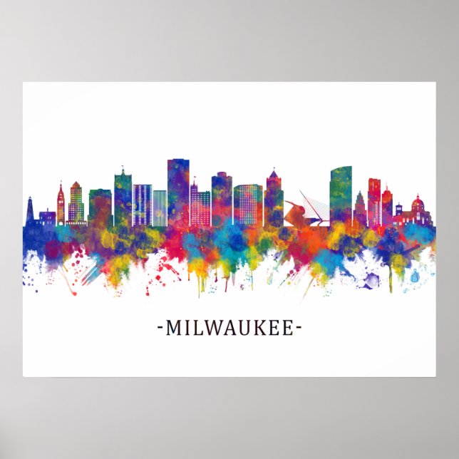 Poster Milwaukee Wisconsin Skyline (Frente)