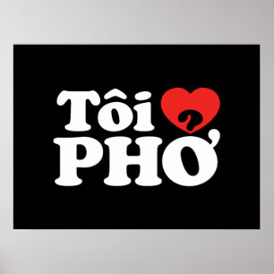 Póster Mim língua vietnamiana de Pho do coração (amor)