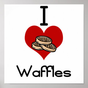 Póster Mim waffles do amor-coração