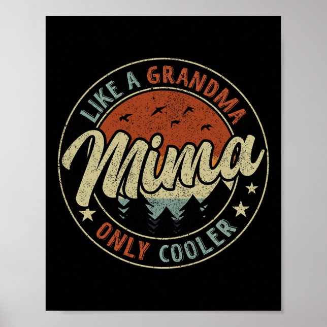 Poster Mima, Como Uma Avó, Apenas Um Dia de as mães Retro (Frente)
