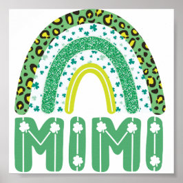 Poster Mimi Dia de São Patrício Irlandês Avó Rainbow