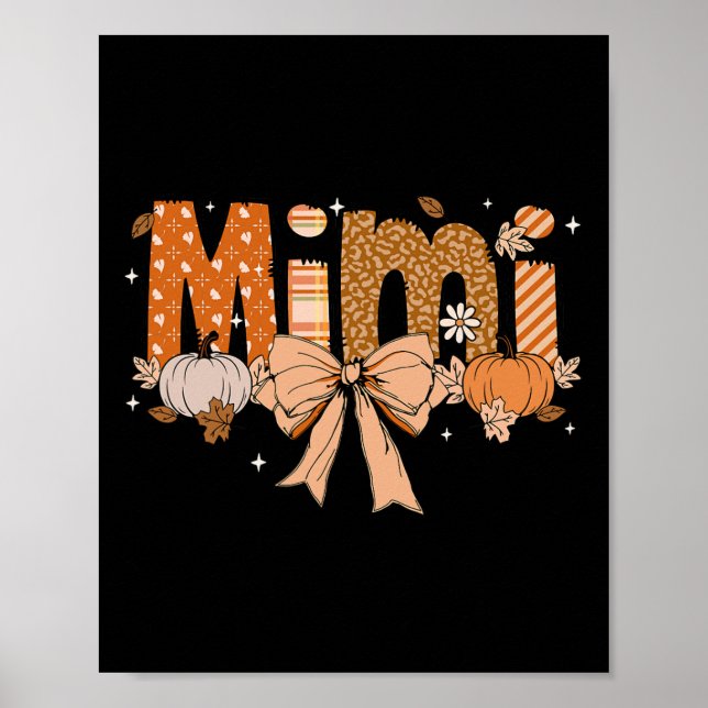 Poster Mimi Pumpkin Fall Coquette Arco de Ação de Graças  (Frente)