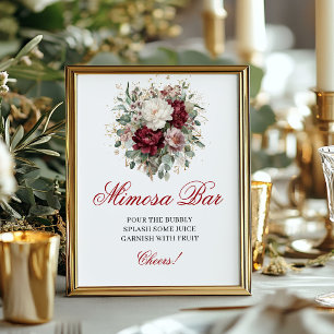 Poster Mimosa Bar Blush Burgundy 8x10 Mesa Estilo