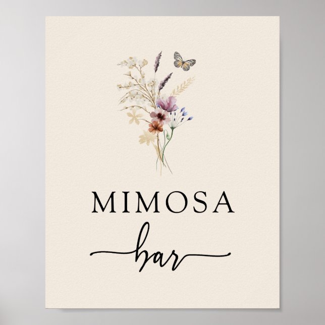 Poster Mimosa Bar de flor selvagem (Frente)