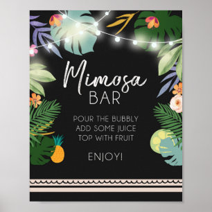 Poster Mimosa Bar Luau Tropical Birthday Shower Sign