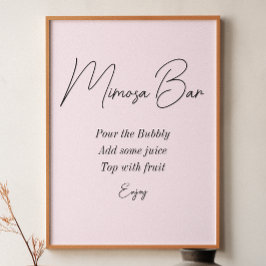 Poster Mimosa Bar Rosa Chá de Noiva